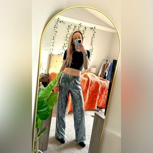 NWOT Silver Sequin Pants